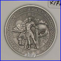 2016 Cook Islands 2 oz Silver Norse Gods FREYR Antiqued NGC MS 70 X1771