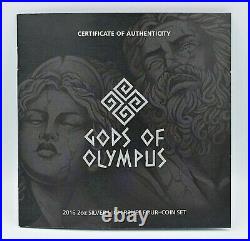 2016 Cook Islands Gods of Olympus Part 1 4 X 2 Oz Silver Coins