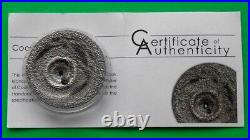 2016 Cook Islands Meteorite crater with Morocco H5 meteorite silver coin