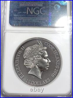 2016 Cook Islands Norse Gods LOKI 2 Oz Silver Coin NGC MS 70 Antiqued
