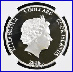 2016 Cook Islands S$5 Dollars Great Tea Race of 1866 Silver 150th Ann NGC PF69UC
