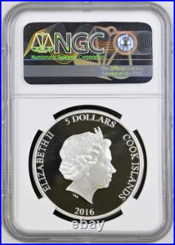 2016 Cook Islands S$5 Dollars Great Tea Race of 1866 Silver 150th Ann NGC PF69UC