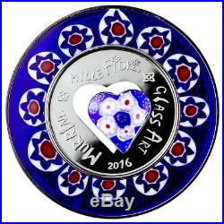 2016 Cook Islands Silver $5 Murrine Millefiori Glass Art PF67 UC NGC Coin