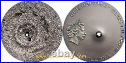 2016 Cook Islands, Tamdakht Meteorite Strike, $2 silver antique + box