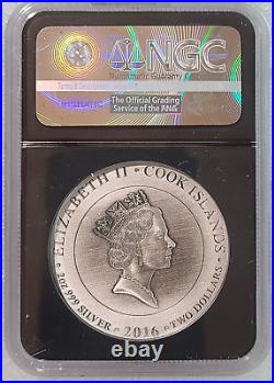 2016 Cook Islands ZEUS NGC MS70 2oz. 999 Silver Gods of Olympus 1,000 Minted