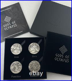 2016 Gods of Olympus PART I 4x 2oz High Relief Antiqued Cook Islands Coins