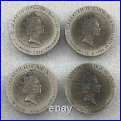 2016 Gods of Olympus PART I 4x 2oz High Relief Antiqued Cook Islands Coins