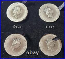 2016 Gods of Olympus Pt I 4x 2oz AG High Relief Antiqued Cook Isl Coins Box COA