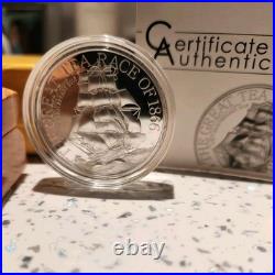 2016 Pure Silver 1oz Proof Coin $5 Cook Island The Great Tea Race of 18661#500