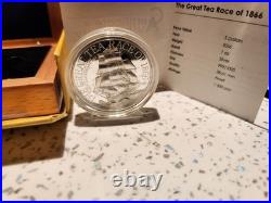 2016 Pure Silver 1oz Proof Coin $5 Cook Island The Great Tea Race of 18661#500