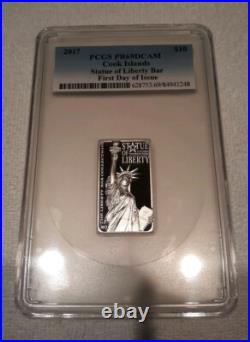 2017 $10 Cook Islands Statue of Liberty Silver High Relief PCGS PR-69 FDOI 2oz