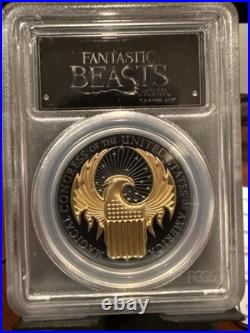 2017 $10 PR70 DCAM First Strike Gold Gilded Fantastic Beasts Silver 1 oz Coin
