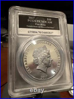 2017 $10 PR70 DCAM First Strike Gold Gilded Fantastic Beasts Silver 1 oz Coin