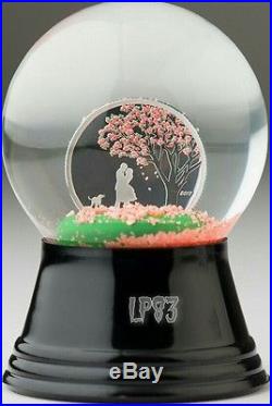 2017 $1 CHERRY BLOSSOM Snow Globes Silver Coin, Cook Islands