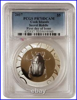 2017 1 Oz Silver $5 Cook Islands SECRET RIDDLE PR70DCAM FDOI Proof Coin