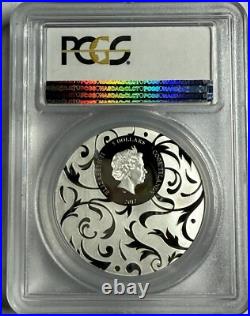 2017 1 Oz Silver Gilded $5 Cook Islands Scarab Solitary Flame Pcgs Pr70dcam
