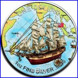 2017 1 Oz Silver Ship Bounty Coin Mintage 100 Pcs Box & Coa. Cook Islands