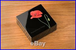 2017 1 oz Cook Islands Remembrance Poppy. 999 Silver Proof Coin