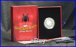 2017 1oz Cook Islands Marvel Spider-man Homecoming Silver Proof Coin