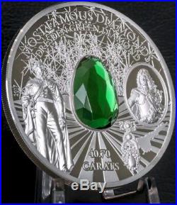 2017 2 Oz Silver $10 Cook Island DRESDEN GREEN DIAMOND Famous Diamonds Coin