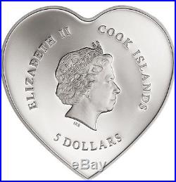 2017 $5 Cook Islands 999 Silver 20gram Coin with Crystal Rose Bouquet