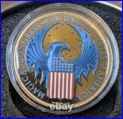 2017 $5 Cook Isles Fantastic Beasts 1 oz. 999 BLUE Silver Proof Gold Guilded