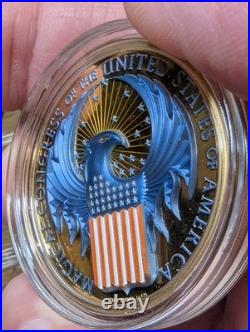 2017 $5 Cook Isles Fantastic Beasts 1 oz. 999 BLUE Silver Proof Gold Guilded