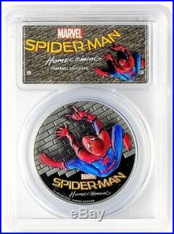 2017 $5 Marvel Spider-Man Homecoming Silver PCGS PR70 First Day of Issue WithOGP