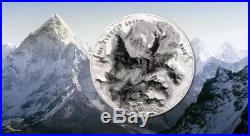 2017 5 Oz HIGH RELIEF Silver MT. EVEREST The Seven Summits Coin