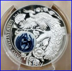 2017 Cook Is. $10 Peacock Royal Delft Pavo Christatus Silver Coin PCGS PR70DCAM