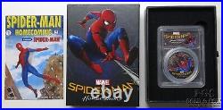 2017 Cook Is. 1oz Spider-Man Homecoming Silver Black Proof PR70DCAM PCGS 27332