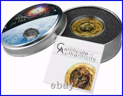 2017 Cook Island Chergach Meteorite Medal 1/2 oz Silver Coin Box / COA