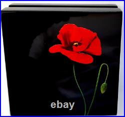 2017 Cook Islands 1 oz Silver $5 Remembrance Poppy Shape Colorized Coin