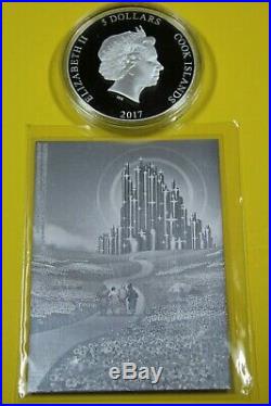 2017 Cook Islands $2 1oz Silver Silver Wizard of Oz Coin and Foil COA and OGP
