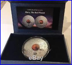 2017 Cook Islands 3 Oz Silver MARS METEORITE THE RED PLANET COIN 333 MINTAGE