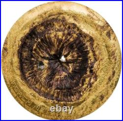 2017 Cook Islands, Chergach Meteorite Strike, $2 silver/gold antique + box