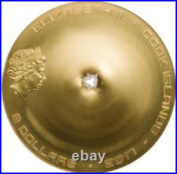 2017 Cook Islands, Chergach Meteorite Strike, $2 silver/gold antique + box 2017 Cook Islands, Chergach Meteorite Strike, $2 silver/gold antique + box