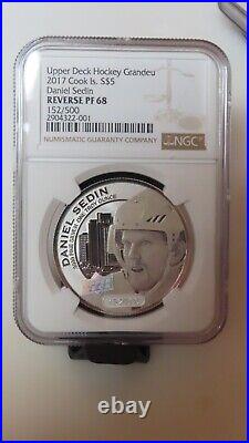2017 Cook Islands Daniel Sedin Upper Deck. 9999 NGC REVERS Proof PR68 NHL Hockey