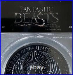 2017 Cook Islands Fantastic Beasts Black Gilt. 999 Fine Silver Bullion PCGS PR69