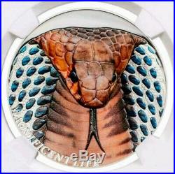 2017 Cook Islands Magnificent Life Cobra 1oz HR Proof Silver Coin NGC PF69 ER