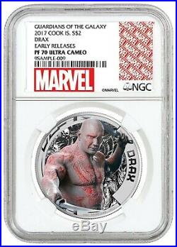 2017 Cook Islands Marvel Guardians of Galaxy DRAX. 999 Silver coin NGC PR70