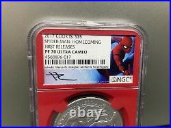 2017 Cook Islands Marvel Spider Man Homecoming NGC PF70 MERCANTI FIRST RELEASES