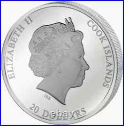2017 Cook Islands Masterpieces of Art William Turner Ulysses Proof 3oz. 999 Coin