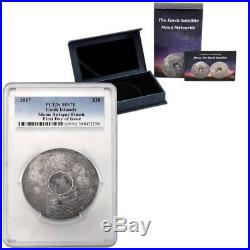 2017 Cook Islands Silver $20 Moon Meteorite MS70 ANTIQUED FDOI PCGS Coin