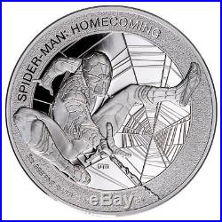 2017 Cook Islands Silver $25 Spider-Man Homecoming 5 oz PF70 UC FR NGC Coin