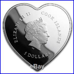 2017 Cook Islands Silver Happy Valentine's Day Swarovski Elements Coin