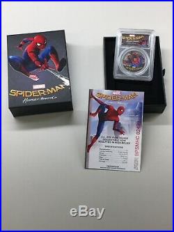 2017 Cook Islands Spider-Man Homecoming 1oz. 999 Silver Coin PCGS PR70 DCAM FD