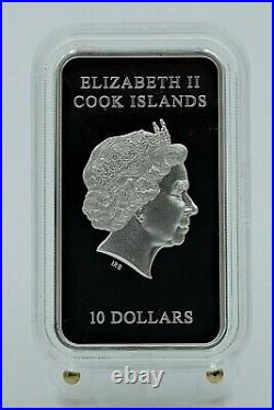 2017 Cook Islands Statue of Liberty Bar 2 Oz Proof UHR Silver Coin Bar