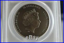 2017 Cook Islands THOR HAMMER Mjollnir 2 Oz Antiqued Silver Coin 10$ PCGS MS70