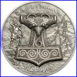 2017 Cook Islands Thor's Hammer 2oz High Relief Silver Coin
